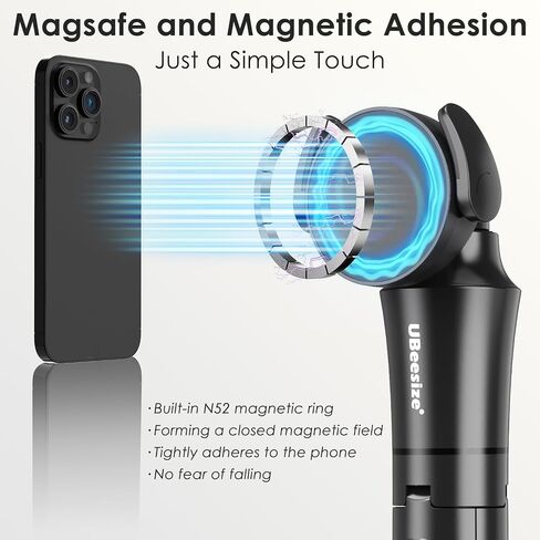 UBeesize Magnetic Selfie Stick Phone Tripod with Wireless Remote, Extendable Cell Phone Tripod Stand, Compatible with MagSafe, Cellphone Tripod for iPhone 15 14 13 12 Series and Android Phones in Saudi Arabia