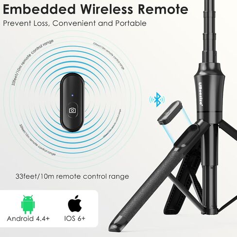 UBeesize Magnetic Selfie Stick Phone Tripod with Wireless Remote, Extendable Cell Phone Tripod Stand, Compatible with MagSafe, Cellphone Tripod for iPhone 15 14 13 12 Series and Android Phones in Saudi Arabia