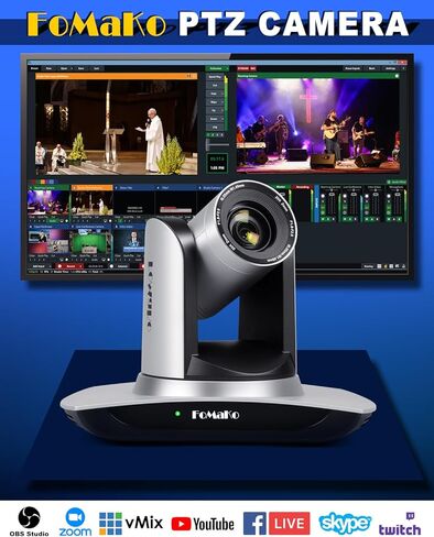 كاميرا FoMaKo NDI AI تتبع تلقائي HDMI PTZ كاميرا 20x زووم بصري IP USB3.0 كاميرا HDMI PTZ لخدمات الكنيسة تعليم العبادة، PoE 1080P60 FMK20UH NDI in Kuwait