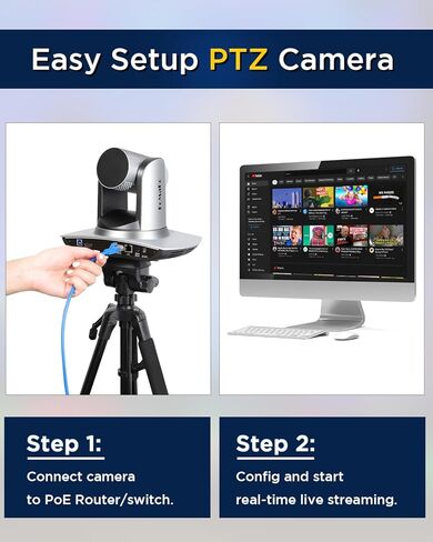 كاميرا FoMaKo NDI AI تتبع تلقائي HDMI PTZ كاميرا 20x زووم بصري IP USB3.0 كاميرا HDMI PTZ لخدمات الكنيسة تعليم العبادة، PoE 1080P60 FMK20UH NDI in Kuwait