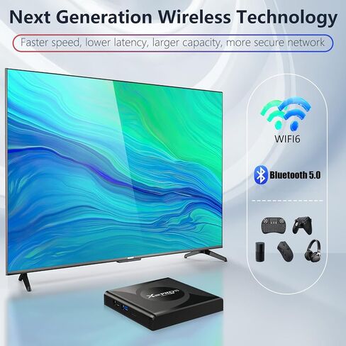 Android TV Box 13.0، TV Box 4GB RAM 64GB ROM، RK3528 رباعي النواة Android Box، يدعم 2.4G / 5G Dual WiFi، BT 5.0، 100M Ethernet Ultral HD 4K صندوق التلفزيون الذكي in Kuwait