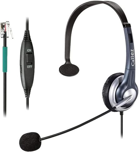 سماعة هاتف Callez Office مع ميكروفون عازل للضوضاء، سماعات RJ9 متوافقة مع هواتف Polycom Avaya 1416 Aastra 9731 Allworx Gigaset Mitel 5330 Plantronics S10 للهواتف المكتبية الأرضية (C300A1) in Kuwait