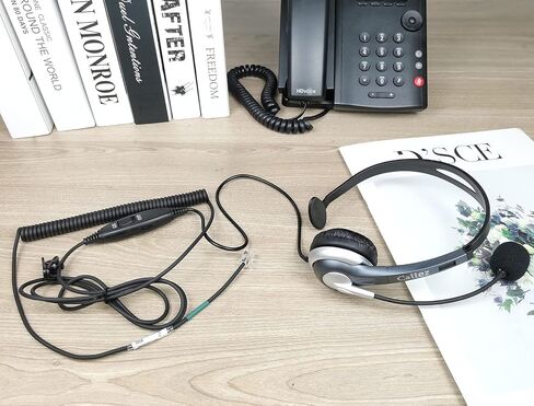 سماعة هاتف Callez Office مع ميكروفون عازل للضوضاء، سماعات RJ9 متوافقة مع هواتف Polycom Avaya 1416 Aastra 9731 Allworx Gigaset Mitel 5330 Plantronics S10 للهواتف المكتبية الأرضية (C300A1) in Kuwait
