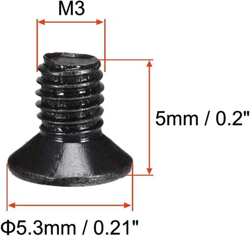 uxcell M3 x 4mm Phillips Screw Fastener Black for Laptop PC TV Fan Switch 500pcs in Kuwait