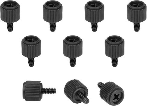 Xcotro 10 قطع 6#-32 براغي إبهام 6-32 برغي خيط مع رأس فيليبس لغطاء علبة الكمبيوتر الشخصي DIY / مزود الطاقة / فتحات PCI / محركات الأقراص الصلبة (أسود) in Kuwait