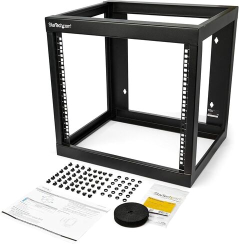 حامل شبكة StarTech.com 2-Post 9U عالي التحمل مثبت على الحائط، حامل خادم بإطار مفتوح 19 بوصة، عمق 18 بوصة، حامل بيانات مثبت على الحائط لتكنولوجيا المعلومات / AV / لوحة التصحيح / معدات الكمبيوتر (RK919WALLO) in Kuwait