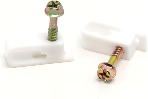 THE CIMPLE CO Dual Cable Clips with Screws - 1/2 Inch Coaxial Cable Clamps Outdoor - Exterior Cord Management for Coax, CAT Ethernet, Electrical Wire - Screw Clamps for Wires on Wall - 100 PCS, White in Kuwait
