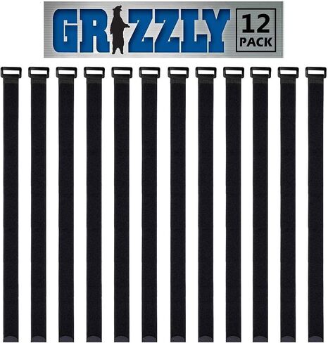 12 Pack of 24" x 1" Inch Cinch Straps, Reusable Black Nylon Cable/Securing Straps, Fastening Cable Securing Straps Adjustable Nylon Hook and Loop Cinch Cable Ties Down with Metal Buckle in Saudi Arabia