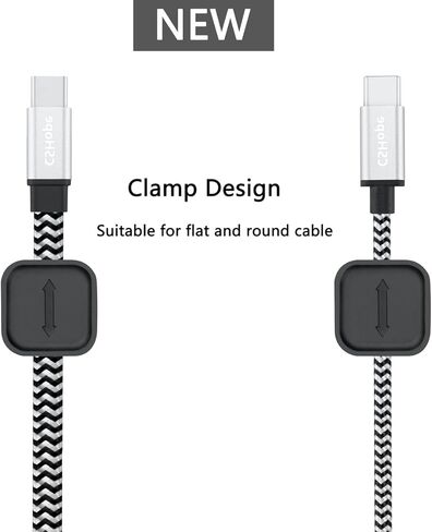 CSHope Magnetic Cable Organizer, Desktop Cable Holder Multipurpose with 8 Clips, Magnetic Cable Clips Organizer, Cord Management for All Wires (2 Pack, Black and White) in Kuwait