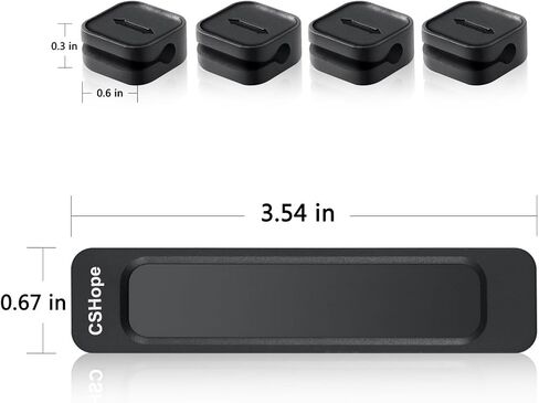 CSHope Magnetic Cable Organizer, Desktop Cable Holder Multipurpose with 8 Clips, Magnetic Cable Clips Organizer, Cord Management for All Wires (2 Pack, Black and White) in Kuwait