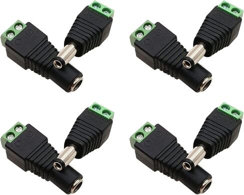 iJiGui 4 أزواج موصل DC موصل ذكر أنثى، موصل توصيل طرفي برغي احترافي 5.5X 2.1 مم 12 فولت تيار مستمر، لكاميرا CCTV الأمنية DVR وشريط ضوء LED in Kuwait