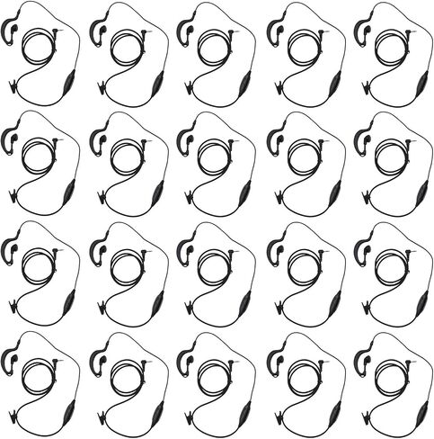 1 Pin 2.5MM Walkie Talkie Earpiece with Mic, G Shape Ear Piece for Police Radios Law Enforcement Compatible with Motorola MH230R MH230TPR MR350R MS350R (2 Pack) in Kuwait