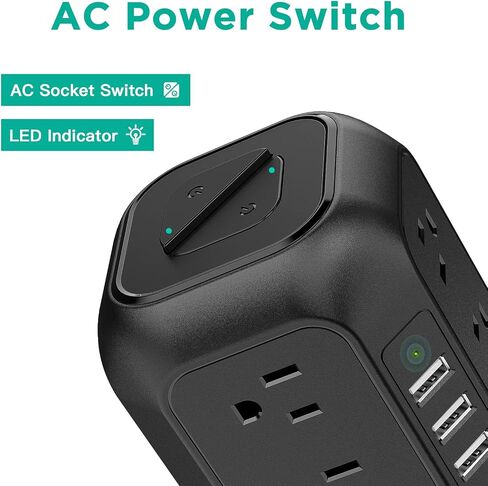برج مشترك الطاقة AiJoy USB C مع 12 منفذ تيار متردد و4 منافذ USB باللون الأرجواني in Kuwait