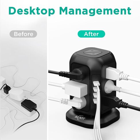 برج مشترك الطاقة AiJoy USB C مع 12 منفذ تيار متردد و4 منافذ USB باللون الأرجواني in Kuwait