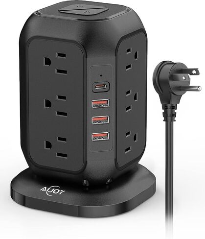 برج مشترك الطاقة AiJoy USB C مع 12 منفذ تيار متردد و4 منافذ USB باللون الأرجواني in Kuwait