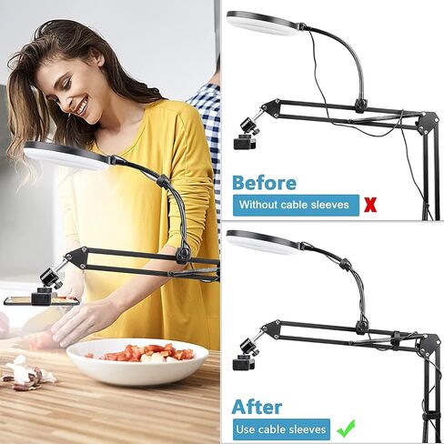 Photo Copy Pico Projector Stand,Chromlives Overhead Tripod Video Stand for Phone,Adjustable Tabletop Overhead Phone Mount,Gooseneck Mini Tripod Stand for Teaching Streaming Baking Crafting in Saudi Arabia
