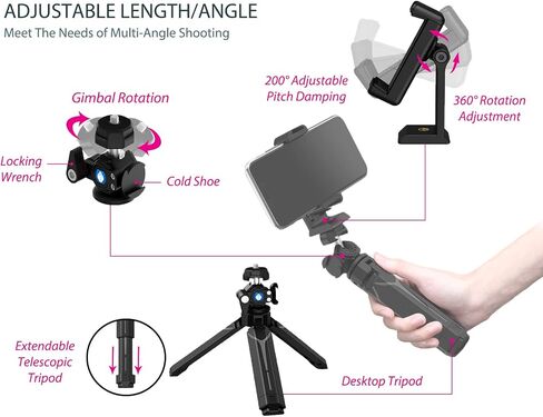 LED Video Fill Light, Conference Kit with Telescopic Tripod, Built-in 2000mAh Rechargeable Battery, Portable SLR, Camera, Laptop/Cell Phone Live/Video Conference/Makeup/Selfie Fill Light in Saudi Arabia