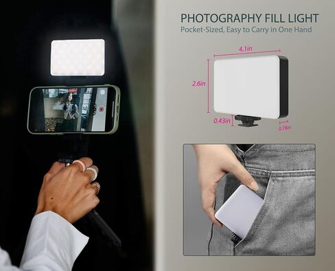 LED Video Fill Light, Conference Kit with Telescopic Tripod, Built-in 2000mAh Rechargeable Battery, Portable SLR, Camera, Laptop/Cell Phone Live/Video Conference/Makeup/Selfie Fill Light in Saudi Arabia