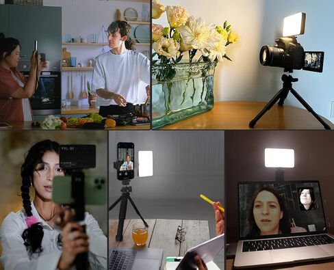LED Video Fill Light, Conference Kit with Telescopic Tripod, Built-in 2000mAh Rechargeable Battery, Portable SLR, Camera, Laptop/Cell Phone Live/Video Conference/Makeup/Selfie Fill Light in Saudi Arabia