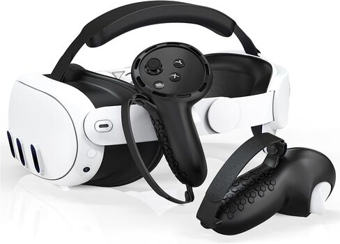 غطاء مقبض التحكم لملحقات Quest 3 DOBEWINGDELOU غطاء حماية من السيليكون مع أشرطة للمفاصل باللون الأسود in Kuwait