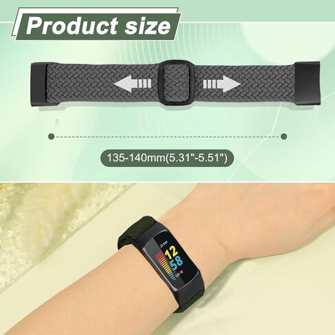[6-Pack] Bands Compatible with Fitbit Charge 5 Bands Women Men Adjustable Stretch Braided Nylon Sport Loop Strap Replacement Wristband for Fitbit Charge 5 Advanced Fitness & Health Tracke in Kuwait