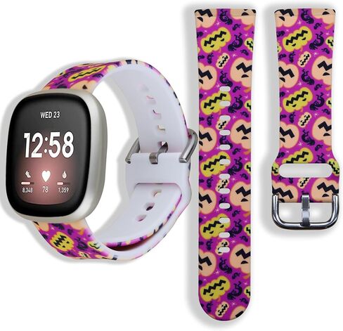 Jolook Snowflake Band for Fitbit Versa 4/3, Waterproof Sport Silicone Replacement bands Straps Compatible with Fitbit Versa 4/3 and Sense/Sense 2 - Christmas Snowflake in Kuwait