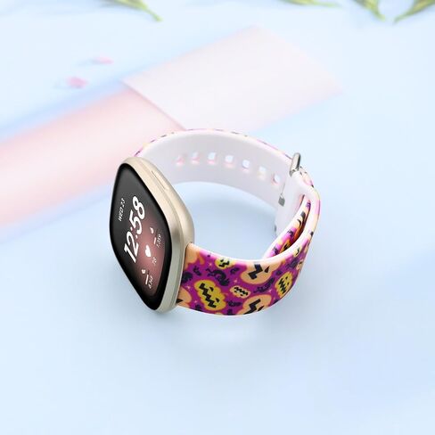 Jolook Snowflake Band for Fitbit Versa 4/3, Waterproof Sport Silicone Replacement bands Straps Compatible with Fitbit Versa 4/3 and Sense/Sense 2 - Christmas Snowflake in Kuwait