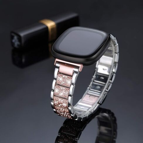 Bling Bands Compatible with fitbit Sense 2/Sense/Versa 4/Versa 3, Women Replacement Wristbands Dressy Luxurious Bracelet for Ladies in Kuwait