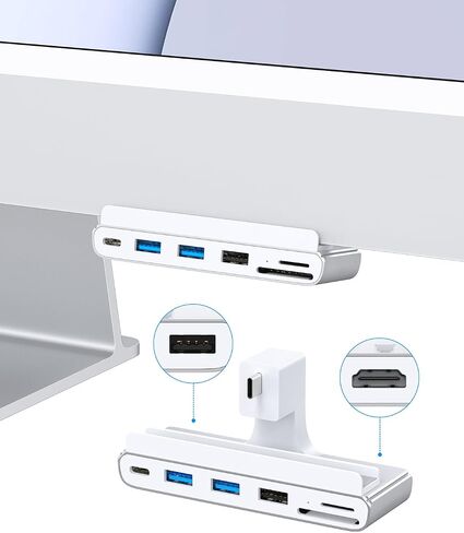 Gewokliy USB c hub for iMac 24 inch, 4K@60hz, 8 in 1 USB 3.0 5Gbps, SD/TF Card Reader, 8-in1 USB c hub for 2021 iMac 24 inch (M1)/2023 iMac 24-inch (M3) in Kuwait