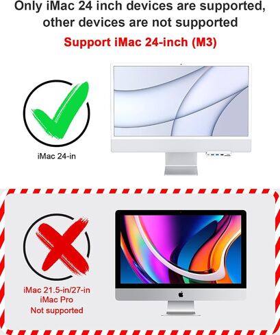 Gewokliy USB c hub for iMac 24 inch, 4K@60hz, 8 in 1 USB 3.0 5Gbps, SD/TF Card Reader, 8-in1 USB c hub for 2021 iMac 24 inch (M1)/2023 iMac 24-inch (M3) in Kuwait