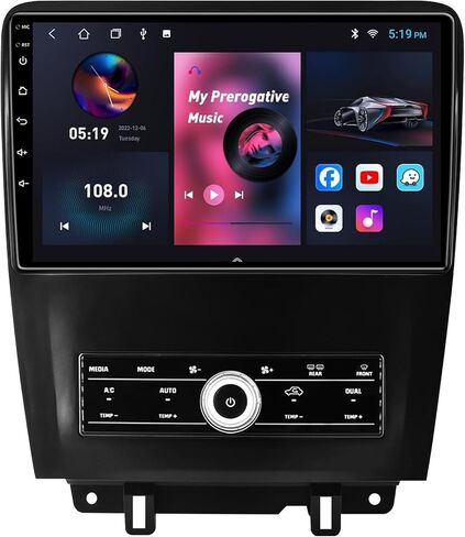 ستيريو سيارة Android 13 4G+32G لسيارة Ford Mustang تعمل باللمس ترقية الراديو 2010 2011 2012 2013 2014، 10.2 بوصة IPS مع Carplay اللاسلكي Android Auto GPS DSP WiFi Bluetooth FM RDS Head Unit in Kuwait