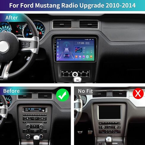 ستيريو سيارة Android 13 4G+32G لسيارة Ford Mustang تعمل باللمس ترقية الراديو 2010 2011 2012 2013 2014، 10.2 بوصة IPS مع Carplay اللاسلكي Android Auto GPS DSP WiFi Bluetooth FM RDS Head Unit in Kuwait