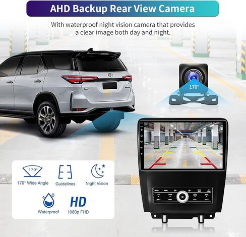 ستيريو سيارة Android 13 4G+32G لسيارة Ford Mustang تعمل باللمس ترقية الراديو 2010 2011 2012 2013 2014، 10.2 بوصة IPS مع Carplay اللاسلكي Android Auto GPS DSP WiFi Bluetooth FM RDS Head Unit in Kuwait