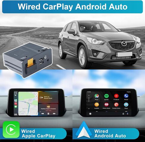IYING CarPlay Android Auto Adapter for Mazda 2014-2021, Compatible with Mazda 2/3/6/CX3/CX5/CX9/MX5 Android Auto Apple CarPlay Retrofit Kit Car Play Adapter in Kuwait