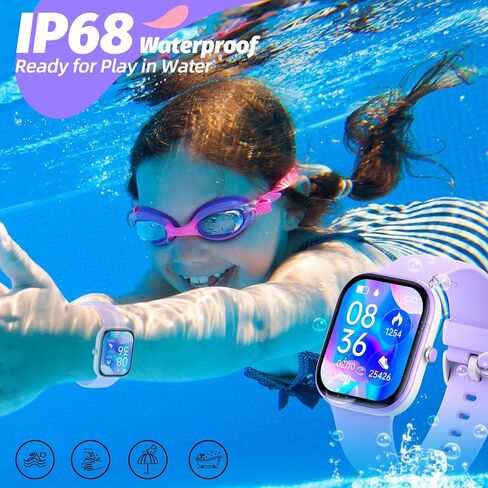 ساعة يوسوكو لتتبع اللياقة البدنية للأطفال، ساعة ذكية مقاومة للماء IP68 للأطفال مع 1.5 بوصة بطلب DIY 19 وضعًا رياضيًا، عداد الخطى، معدل ضربات القلب، مراقب النوم، هدية رائعة للأولاد والبنات المراهقين 6-14 in Kuwait