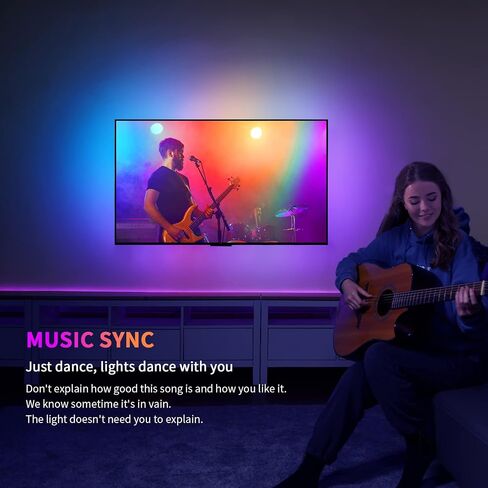 ليتمي صندوق مزامنة HDMI 2.0 ومجموعة اضاءة خلفية LED للتلفزيون من نيو-برو، شرائط اضاءة محيطة غاطسة لتلفزيون 65 بوصة واقل ومزامنة الشاشة والموسيقى، متوافقة مع اليكسا ومساعد جوجل، التحكم في التطبيق.. in Kuwait
