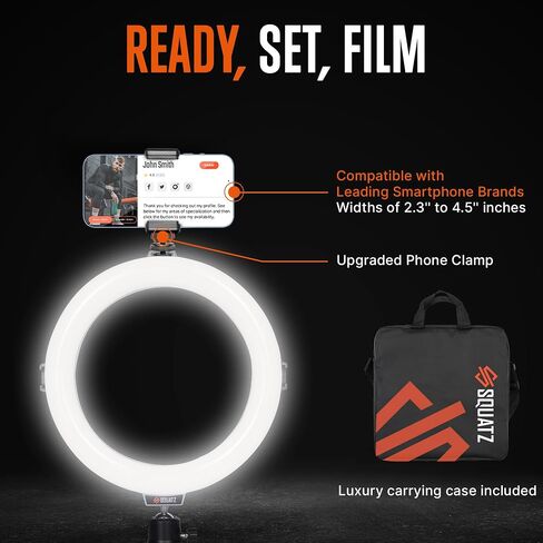 حلقة اضاءة سيلفي LED 8 انش 14 واط R8 مع جهاز تحكم سلكي وجهاز تحكم عن بعد وحامل ثلاثي القوائم للطاولة وحامل جوال ومستويات سطوع قابلة للتعديل للمؤثرين واليوتيوب والمدربين والبث من سكواتز. in Saudi Arabia