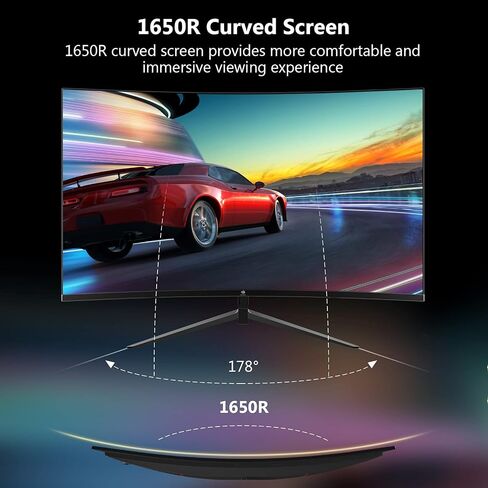 Z-Edge 24-inch Curved Gaming Monitor 180Hz Refresh Rate, 1ms MPRT, FHD 1080 Gaming Monitor, R1650 Curved, UG24 AMD Freesync Premium Display in Kuwait