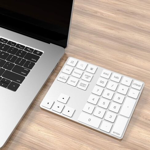 Bluetooth Numeric Keypad with Multiple Shortcuts 34-Keys Number Pad Wireless Portable Slim Number Pad for iPad/Mac/Laptop/PC Compatible with Windows Android iOS System in Kuwait