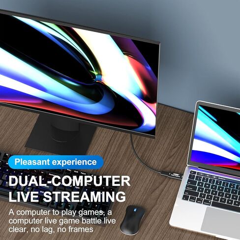 4K Video Capture Card, USB 2.0 HDMI Video Capture Device, Full HD 1080P for Video Conferencing,Game Recording, Live Streaming Broadcasting，Home Office,Compatible with Xbox One， Nintendo Switch, PS4,PC in Kuwait