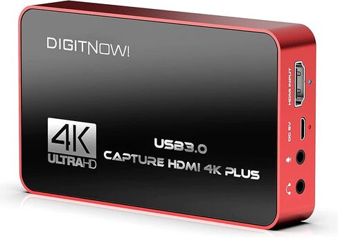 بطاقة التقاط فيديو 4K HD USB 3.0 مع حلقة HDMI، 4K60 HDR بدون تأخير، بطاقة التقاط 4K30 لتسجيل الفيديو، البث المباشر، متوافقة مع PS4/Pro، PS5، Xbox One X/S، Xbox 360 in Kuwait