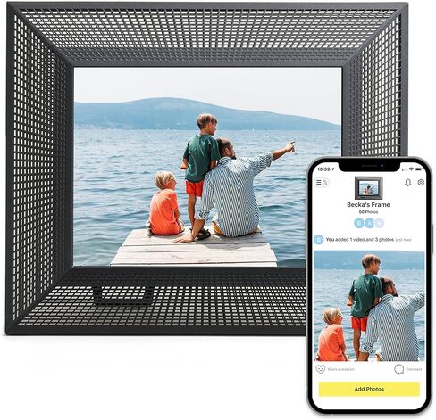 إطار صورة رقمي بتقنية WiFi من Aura Smith | أفضل إطار رقمي للهدايا | أرسل الصور من هاتفك | عرض 2K | إعداد سريع وسهل في تطبيق Aura | تخزين مجاني غير محدود | (الورد البلاتيني) in Kuwait