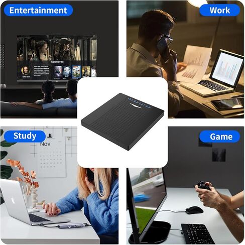 محرك أقراص CD/DVD خارجي PMIXO لأجهزة الكمبيوتر المحمول، محرك أقراص DVD USB متعدد الوظائف 7 في 1 خارجي، قارئ أقراص مضغوطة لدعم أجهزة الكمبيوتر المحمول WIN11/WIN10/MacOS/Linux وسطح المكتب in Kuwait