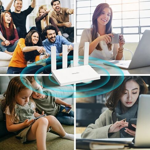 راوتر واي فاي من ان راديو، AC1200 ثنائي النطاق لاسلكي 4G LTE مع فتحة شريحة اتصال، نقطة اتصال محمولة غير مقفلة للمنزل والمكتب - التوصيل والتشغيل (4 هوائيات)، C6 in Kuwait