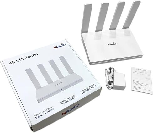 راوتر واي فاي من ان راديو، AC1200 ثنائي النطاق لاسلكي 4G LTE مع فتحة شريحة اتصال، نقطة اتصال محمولة غير مقفلة للمنزل والمكتب - التوصيل والتشغيل (4 هوائيات)، C6 in Kuwait