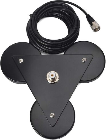 HYS Antenna Magnetic Mount UHF-Female (SO239) Connector, Heavy Duty Anti-Corrosion Magnet Base, Antenna Bracket with 5M/16.4ft RG-58 Cable for Yaesu Midland Icom Motorola Vehicle Mobile Transceiver CB in Saudi Arabia