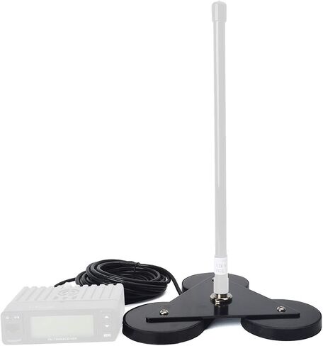 HYS Antenna Magnetic Mount UHF-Female (SO239) Connector, Heavy Duty Anti-Corrosion Magnet Base, Antenna Bracket with 5M/16.4ft RG-58 Cable for Yaesu Midland Icom Motorola Vehicle Mobile Transceiver CB in Saudi Arabia