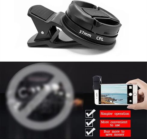 37mm CPL Phone Camera Lens, Universal Portable Camera Polarizer Filter Clip-On Camera Lens Polarizer, Polarized Phone Camera Lens Compatible with Most Mobilephone Models in Saudi Arabia