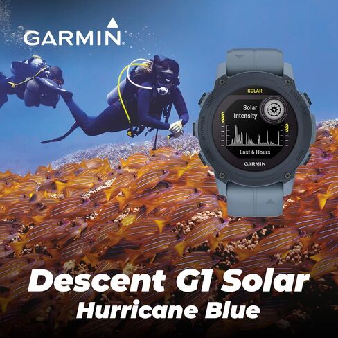 Garmin Descent G1 Solar Rugged Dive Computer with Solar Charging Capabilities, Multiple Dive Modes, Black with Wearable4U Black Earbuds Bundle in Kuwait