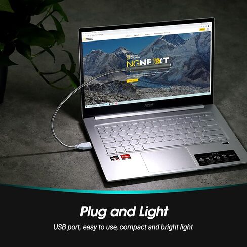 Daffodil USB LED Light - 8 Super Bright LED Reading Lamp - No Batteries Needed - PC & Mac Compatible (ULT05 Black) in Kuwait